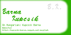 barna kupcsik business card